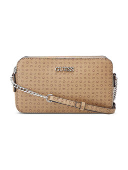 Guess - Mocha Brown Printed Tidewood Mini Sling Bag