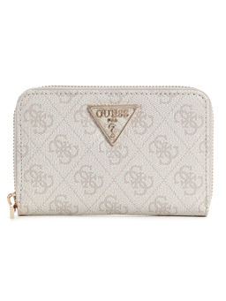 Guess - Dove Grey Logo Printed Laurel Zip Around Wallet
