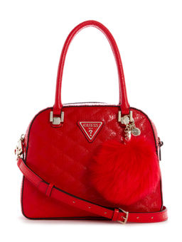 Guess - Red Quilted Astrid Satchel Bag