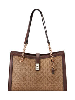 Guess - Beige Printed Pinetop Handbag