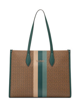 Guess - Cocoa Brown Printed Ines Carryall Tote Bag