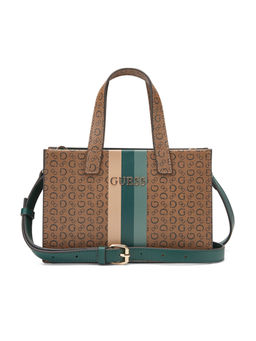 Guess - Cocoa Brown Printed Ines Mini Shoulder Bag