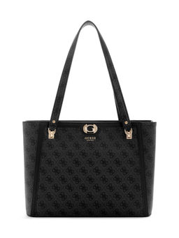 Guess - Coal Grey Logo Printed Orlina Logo Noel Tote Bag