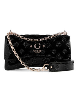 Guess - Black Self Design Gerty Convertible Sling Bag