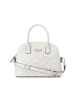Guess - Off White Quilted Berkton Dome Satchel Bag