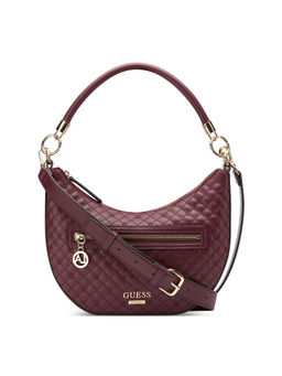 Guess - Merlot Red Printed Monica Mini Hobo Bag