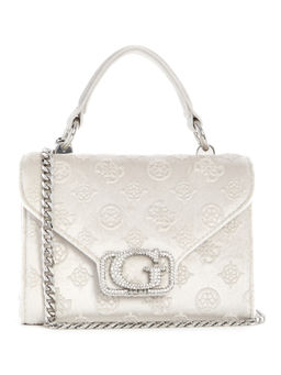 Guess - Off White Self Design Zalina Mini Top Handle Sling Bag