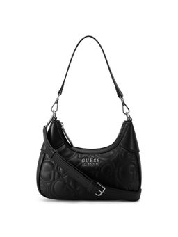 Guess - Black Quilted Berkton Mini Top Zip Hobo Bag
