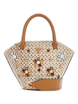 Guess - Cognac Beige Multi Embellished Beauvoir Bucket Bag