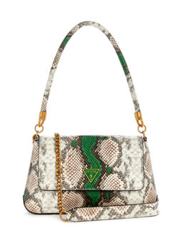 Guess - Emerald Green Multi Printed Annita Flap Shoulder Bag