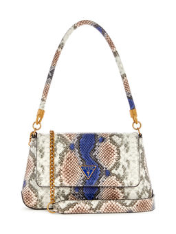 Guess - Sapphire Blue Multi Printed Annita Flap Shoulder Bag