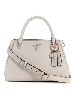 Guess - Beige Solid Noelle Luxury Satchel Bag