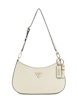 Guess - Off White Solid Noelle Top Zip Shoulder Bag