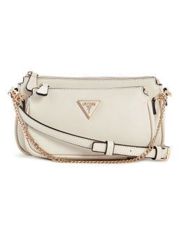 Guess - Bone Beige Textured Noelle Double Pouch Sling Bag