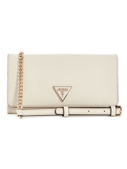 Guess - Bone Beige Solid Noelle Flap Sling Bag