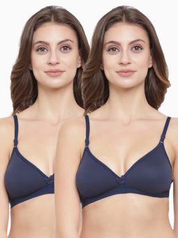 Floret - Wirefree Non-padded Seamless Bra - Blue