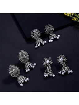 Yellow Chimes - Women and Girls Traditional Silver Oxidised Jhumka