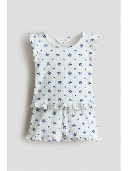 H&M - Girls White Cotton Pointelle Pyjamas