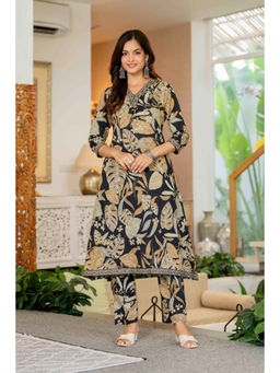 JAIMINI - Black Printed Three Fourth Sleeves Kurta & Pant