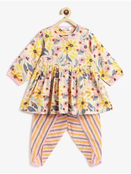 Campana - Asmi Floral Printed Cotton Kurta and Dhoti Pants - Multi-Color