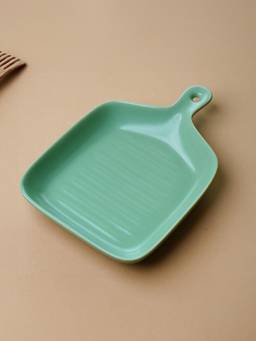 The Golden Theory - Mint Green Ceramic Platter with Built-In Handle