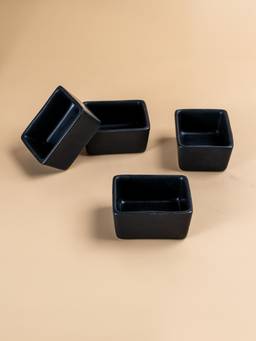 The Golden Theory - Matte Black Ceramic Dip Bowls Set of 4