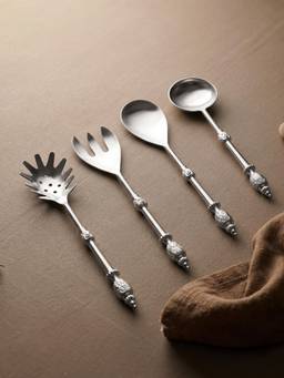 The Golden Theory - Heritage Collection 4-Piece Stainless Steel Serving Set