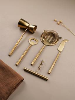 The Golden Theory - 5-Piece Gold Bar Tool Set with Hammered Handles