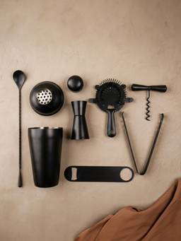 The Golden Theory - 7-Piece Matte Black Bar Tool Set