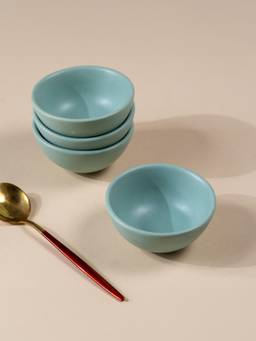 The Golden Theory - Minimalist Light Aqua Condiment & Pinch Bowls Set of 4