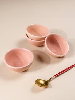 The Golden Theory - Soft Pink Ceramic Dipping Bowls Set of 4