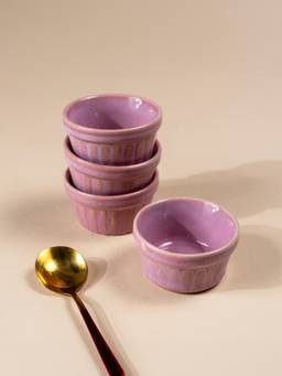 The Golden Theory - Solid Pink Dip Bowls with Design
