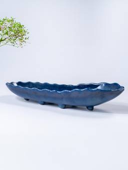 The Golden Theory - Vivid Blue Wavy Ceramic Platter