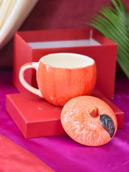 WEAVING HOMES - Orange Mug with Lid