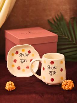 WEAVING HOMES - Shukr Mug & Handmade Dessert Plate
