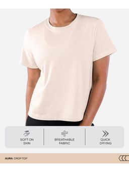 Tego - Beige Solid Regular T-Shirt