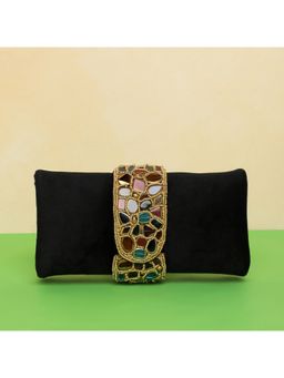 Peora - Black Clutch Purses for Women Handmade Sling Stylish Bridal Clutch - C118Bl