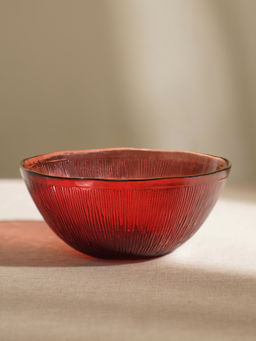 Pure Home + Living - Red Radial Glass Serving Bowl