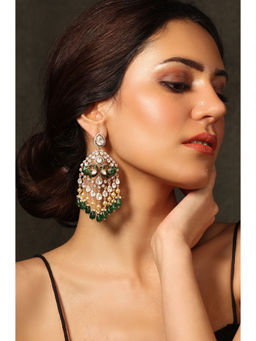 Joules By Radhika - Green Antiqued Radiance Drop Earrings