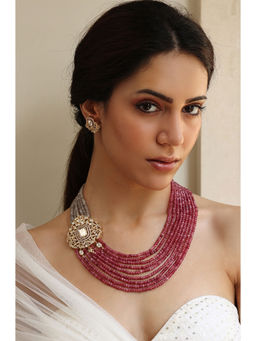 Joules By Radhika - Multi-Color Crimson Currents Necklace Set