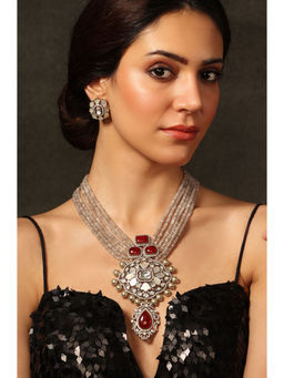 Joules By Radhika - Red Celestial Strands Necklace Set