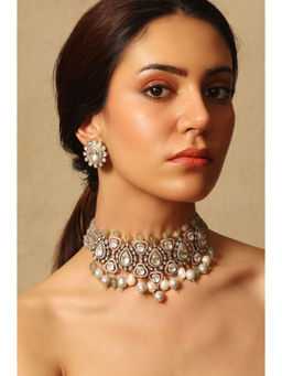 Joules By Radhika - Regal Cascade Kundan Pearl Choker Set