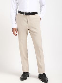 Tommy Hilfiger - COTTON MODAL SOLID TROUSERS Men Beige Formal Trouser