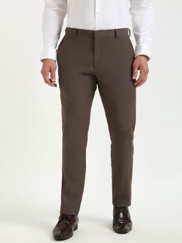 Tommy Hilfiger - COTTON MODAL SOLID TROUSERS Men Brown Formal Trouser