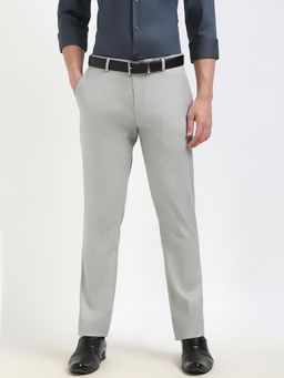 Tommy Hilfiger - SELF CHECK TWILL TROUSERS Men Grey Formal Trouser