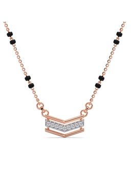 Candere by Kalyan Jewellers - 18K Rose Gold BIS Hallmark Diamond Indra Mangalsutra Pendant with chain for women (2.71)