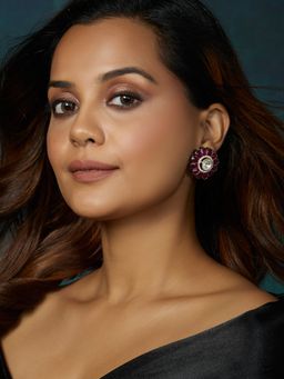 Joules By Radhika - Antique Purple Stud Earrings