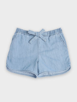 Tommy Hilfiger - Girls Blue Solid Regular Fit Shorts