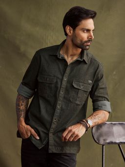 Andamen - Casual Flap Pocket Overshirt-Regular Fit
