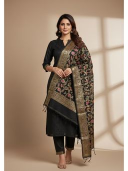 Meeta's - Saanjh Black Banarasi Silk Dupatta